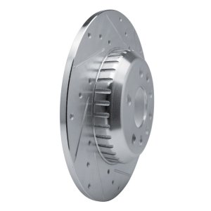 Jaguar E-Pace Brake Rotor (1) - Rear Right - R1 Concepts - Drilled & Slotted - Silver - `20-`22